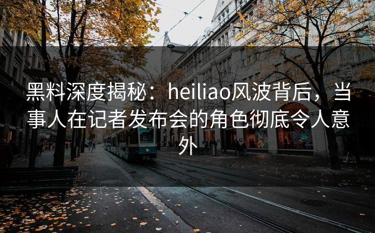 黑料深度揭秘：heiliao风波背后，当事人在记者发布会的角色彻底令人意外